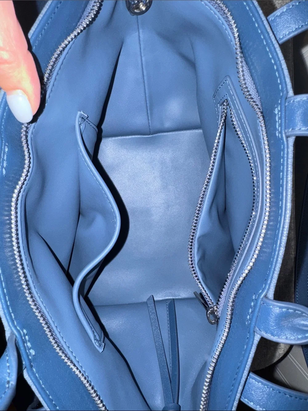 Brandon Blackwood Navy/Denim canvas coated Tote with Detachable Zip Pouch